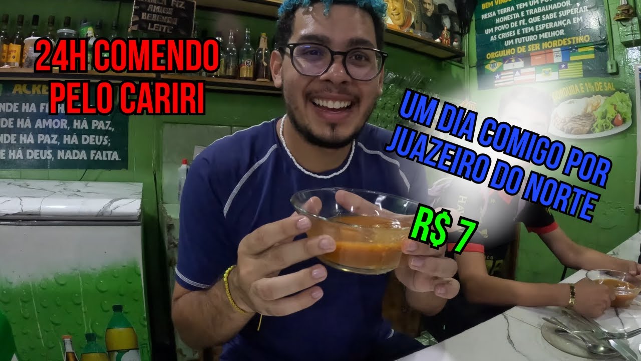 24H COMENDO COMIGO PELO CARIRI, EXPLORANDO JUAZEIRO DO NORTE!