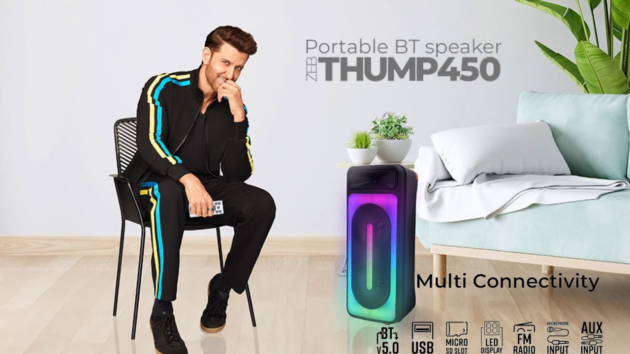 Zebronics Thump450 party Speaker Demo||Zebronics Tower Speaker Demo||Zebronics Trolly Speaker Demo