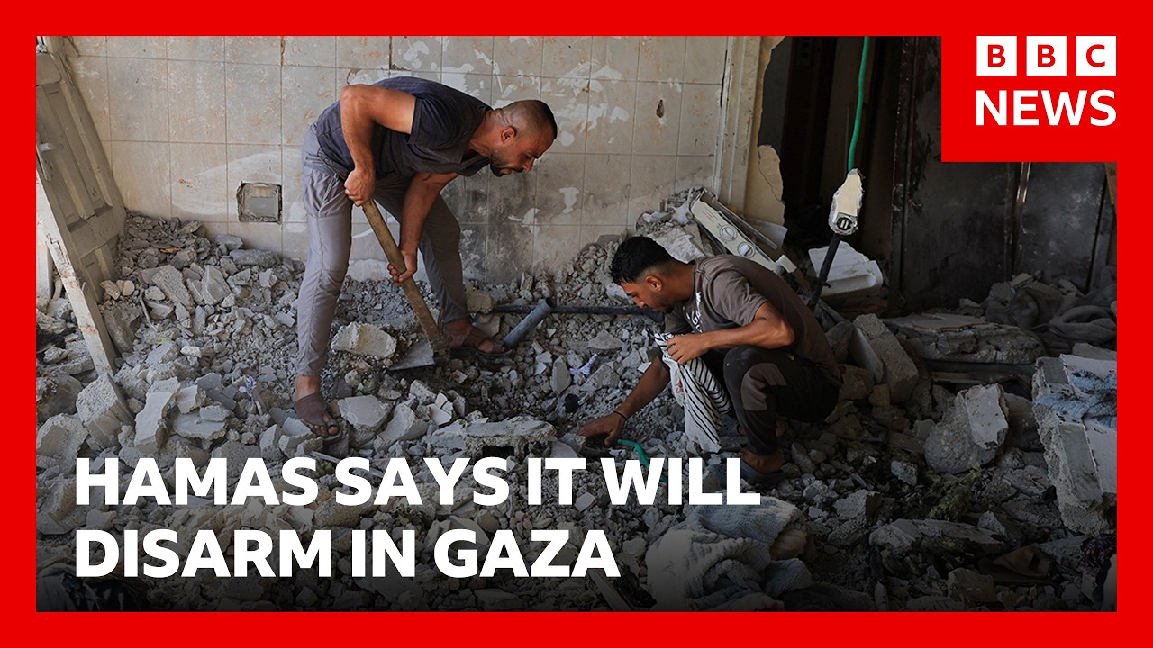 Hamas says it agrees to disarm in Gaza as at least eight killed in overnight strikes | BBC News