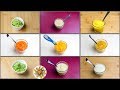 9 Fruit Purees for 4+ / 6+ Month Baby | Stage 1 Homemade Baby Food | Healthy Baby Food Recipes