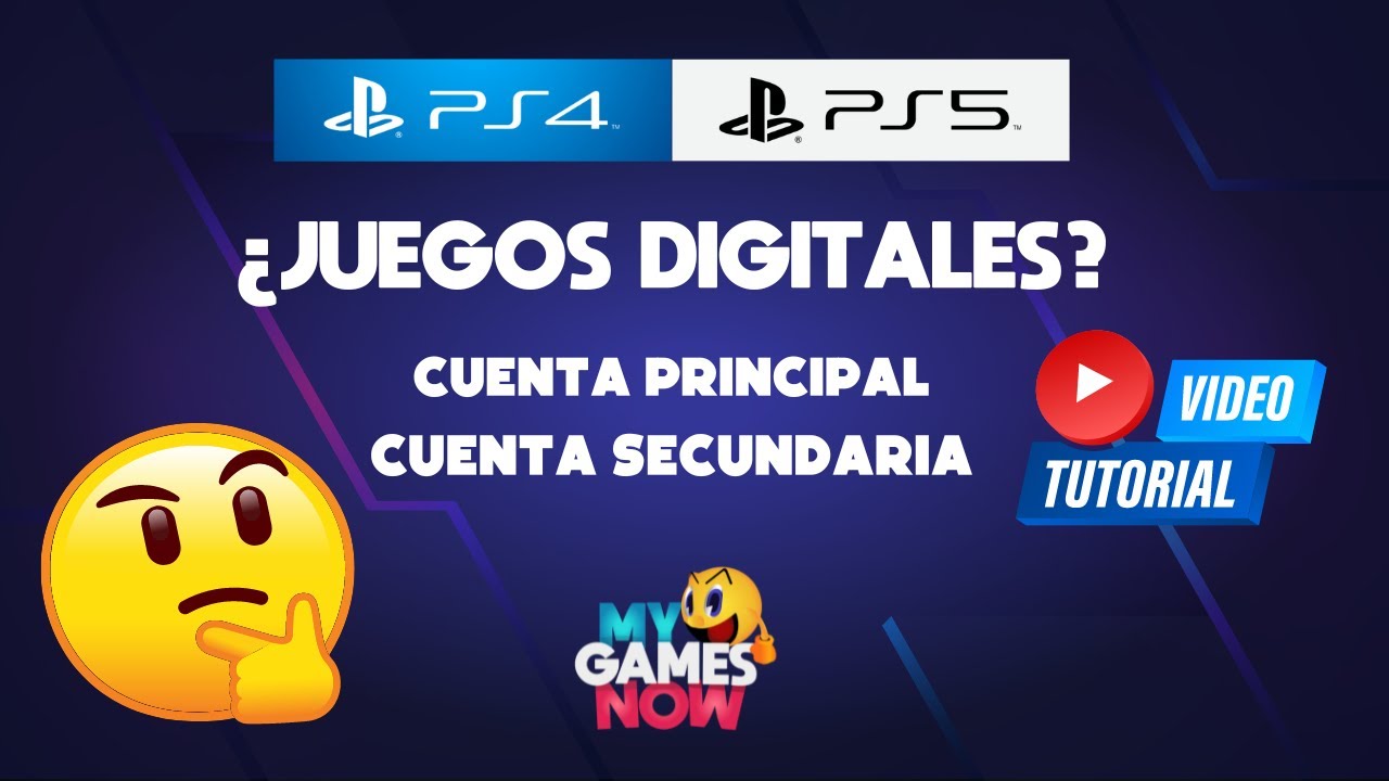 CÓMO FUNCIONAN los JUEGOS DIGITALES en PS4 y PS5? (Cuenta PRINCIPAL y  SECUNDARIA) - YouTube