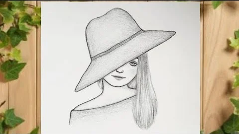 رسم سهل تعليم رسم بنت تلبس قبعة سهل خطوة بخطوة بقلم الرصاص للمبتدئين تعليم  الرسم