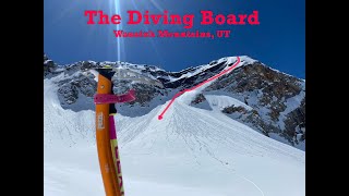 The Diving Board: skiing one of the burliest lines in the Wasatch above 500 feet of exposure.