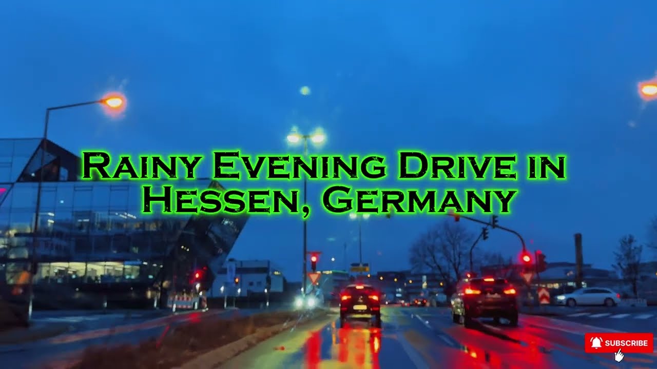 Rainy Evening Drive in Hessen, Germany | Front View POV 🌧️🌆🚗
