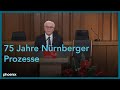 Festakt zum 75. Jahrestag der Nürnberger Prozesse