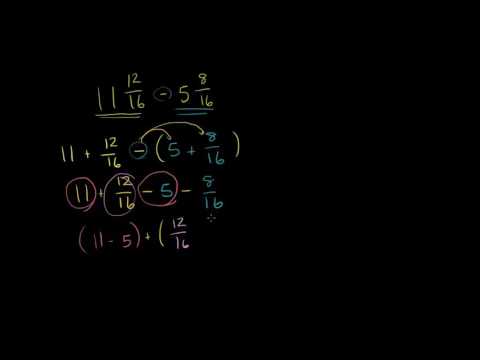 ერთნაირი მნიშვნელის მქონე შერეული რიცხვების გამოკლება