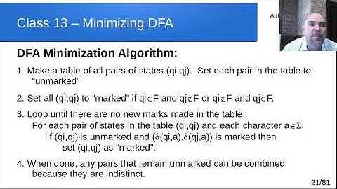 ETEC3402 - Class 13 - Minimizing DFA