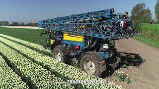 Spraying Tulips and Potatoes | 57m/190ft wide spraying boom | Delvano Euro-Trac | Franzen landbouw