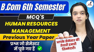 Previous Year Question Paper Of Human Resources Management | B.com 6th Semester Exam | Paper
