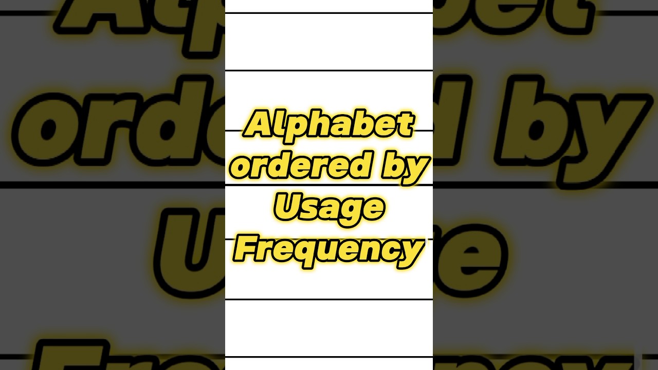 What If The ALPHABET Was Arranged From MOST To LEAST Used Letters What If The ALPHABET Was Arranged From MOST To LEAST Used Letters