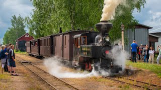 Steam Locomotives ÄSR1 Porter and HKR5 Sohvi at Jokioinen Museum Railway on the 2nd of July 2023 by Junakuvat 1,166 views 10 months ago 5 minutes, 46 seconds