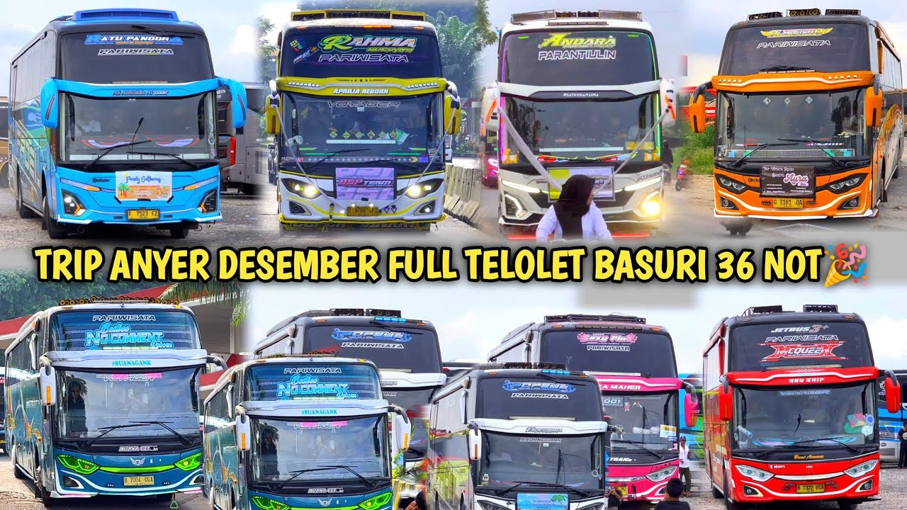 RAME FULL BUS TELOLET BASURI🥳 Hunting Bus Trip Anyer  Di Pusat Oleh Oleh CM7👏