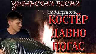 Video thumbnail of "Цыганская песня под гармонь КОСТЁР ДАВНО ПОГАС исполняет Алексей Кракин"