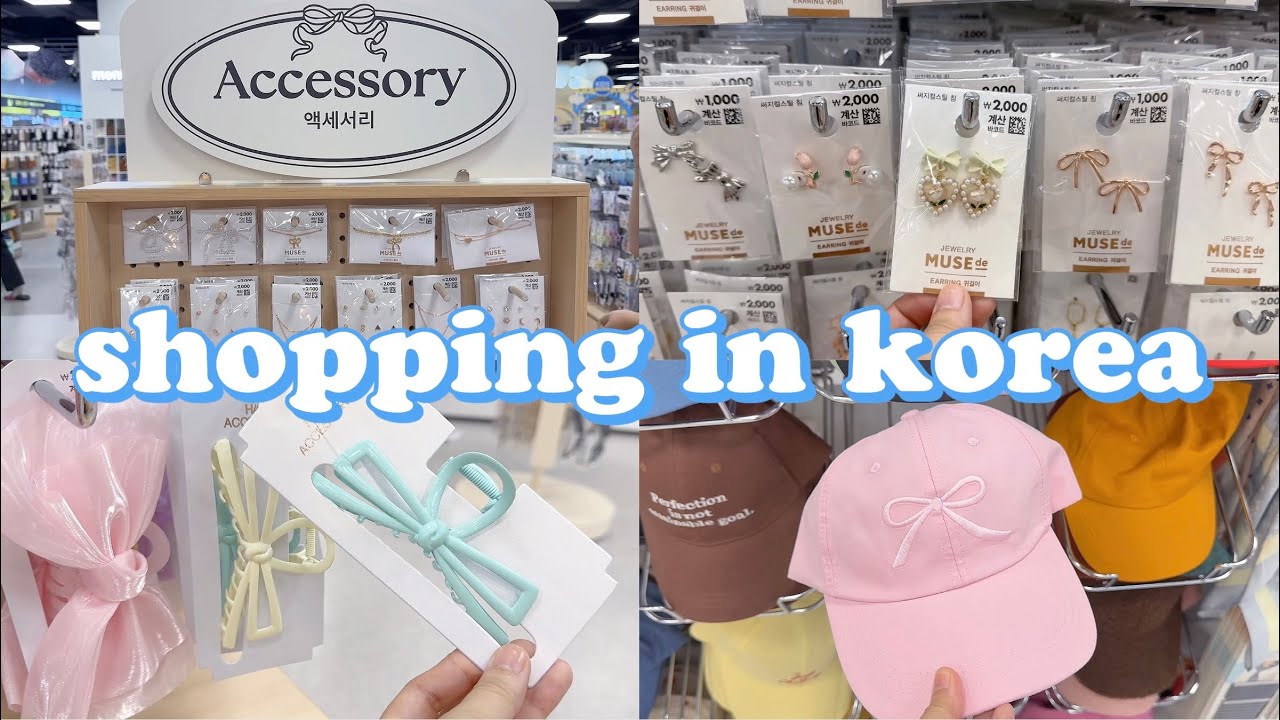 shopping in korea vlog 🇰🇷 daiso summer accessory haul 🎀 beads necklace, hair clip & more