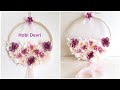 DIY Floral Hoop Wreath, Nursery Floral Wreath, Wedding Hoop, Kasnaktan Çiçekli Kapı Süsü Yapılışı