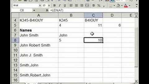 FIND() LEN() LEFT() RIGHT() Functions Extract Text From Cells in Excel Advanced P.1