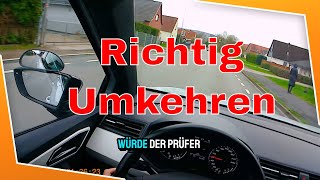 Umkehren in der Fahrschule