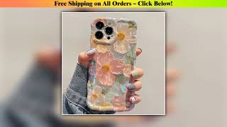 Retro Oil Painting Phone Case For iPhone 13 14 15 16 ProMax 12 11 Luxury Flower Print Shockproof Si