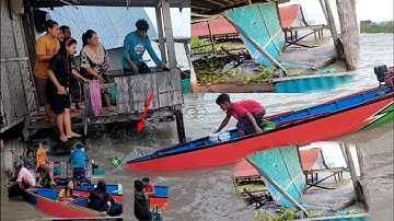 OMBAK MENGAMUK BEBERAPA RUMAH HANCUR DI DANAU TEMPE UNTUNG WARGA SEMPAT LARI