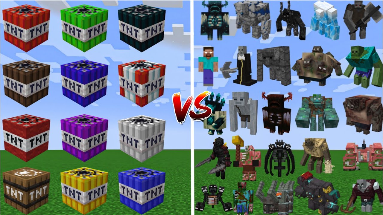 All Minecraft TNT vs Most New Minecraft Bosses! - YouTube