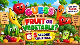Guess the Fruit or Vegetable 🍎🥕 | 5 Second Guessing Game for Kids | Fun Quiz