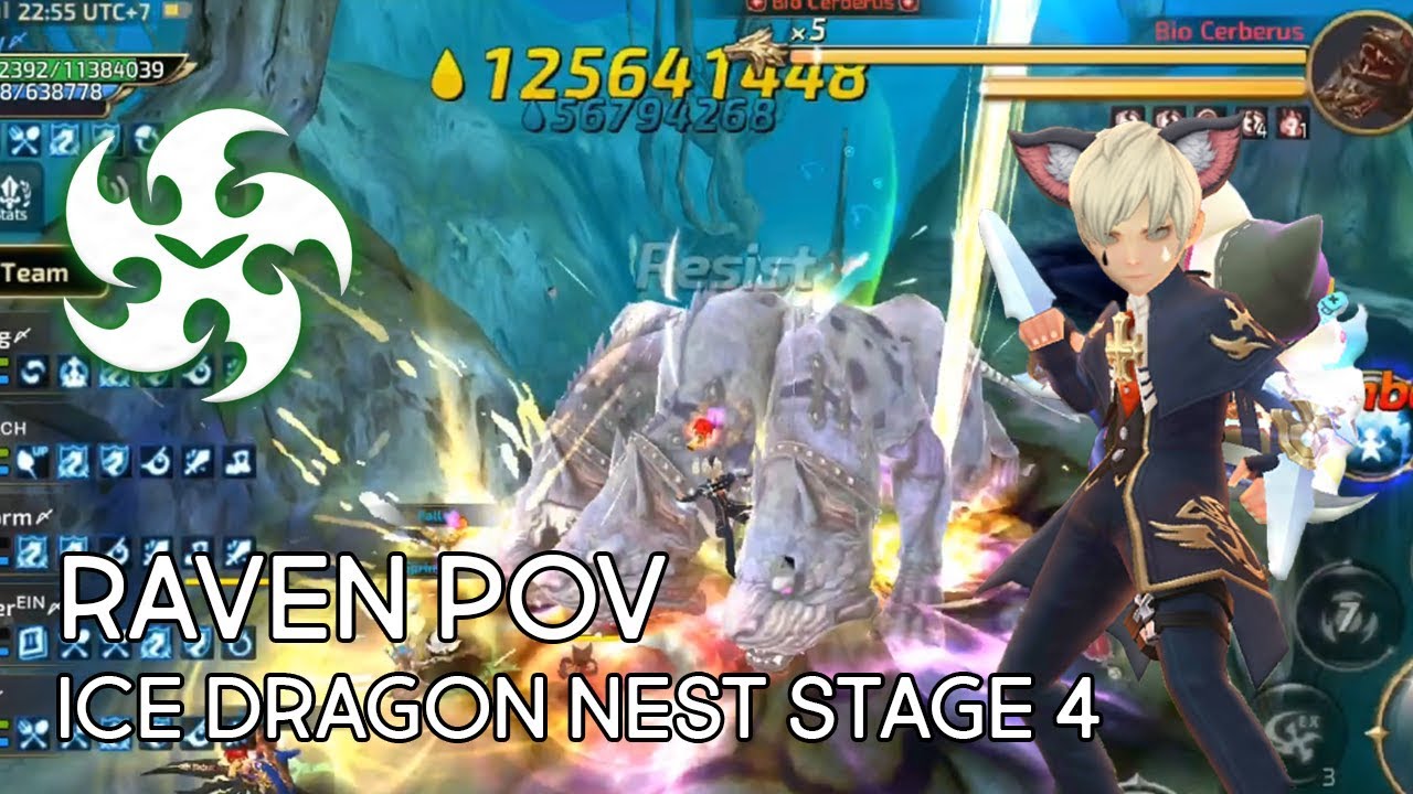 dragon nest mobile ไทย  New Update  Raven POV ! Ice Dragon Nest Stage 4 (Corruption Valley) | Dragon Nest Mobile SEA