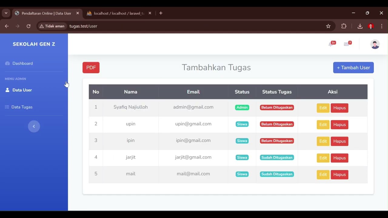 manajemen tugas kelas online