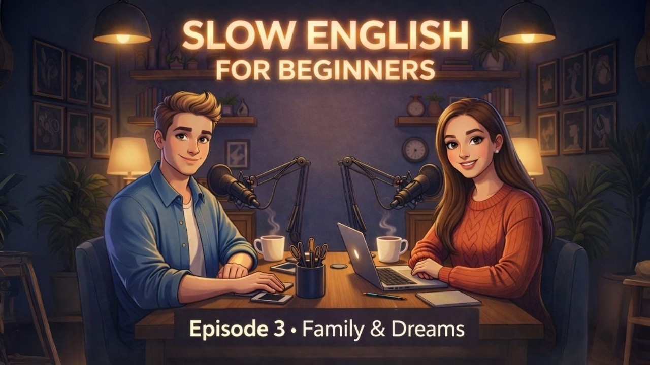 Slow English Conversation for Beginners – Episode 3 | Family, Feelings, Evening Routine & Dreams