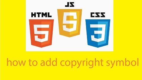 HTML copyright special character. how to add copyright symbol