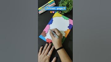 Easy & Aesthetic Cover Page✨/Project Notebook Decoration Idea / #shorts #shortsfeed #art #frontpage