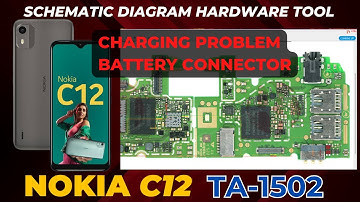Nokia c12 (ta1502) charging not working problem solution battery connector  jumper Schematic Diagram