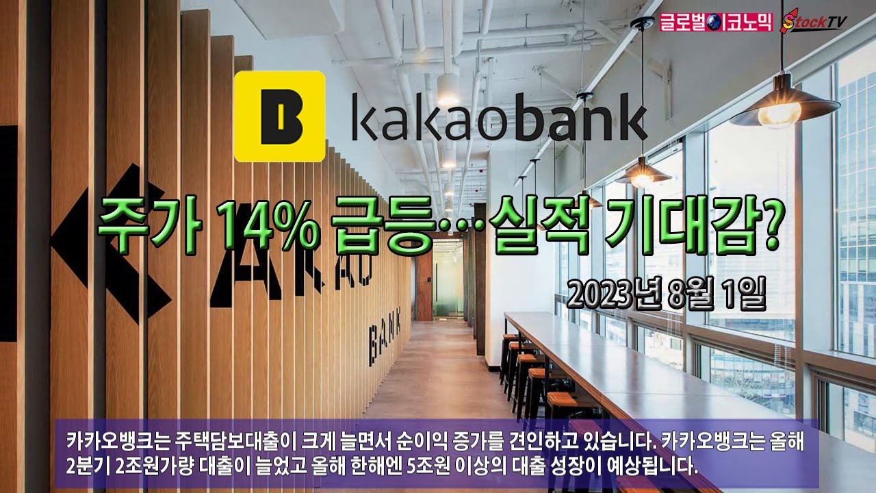 동영상] 카카오뱅크, 주가 14% 급등…실적 기대감 선반영? - 글로벌이코노믹