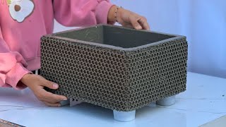 Project Beautiful Plant Pot From cement And Bubble Sheet For Your Garden - Simple And Creative by Construction - Products Cement 1,309 views 5 months ago 10 minutes, 28 seconds