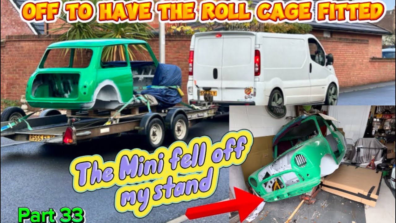 Classic mini build. PART 33 off to have the Roll Cage fitted. - YouTube