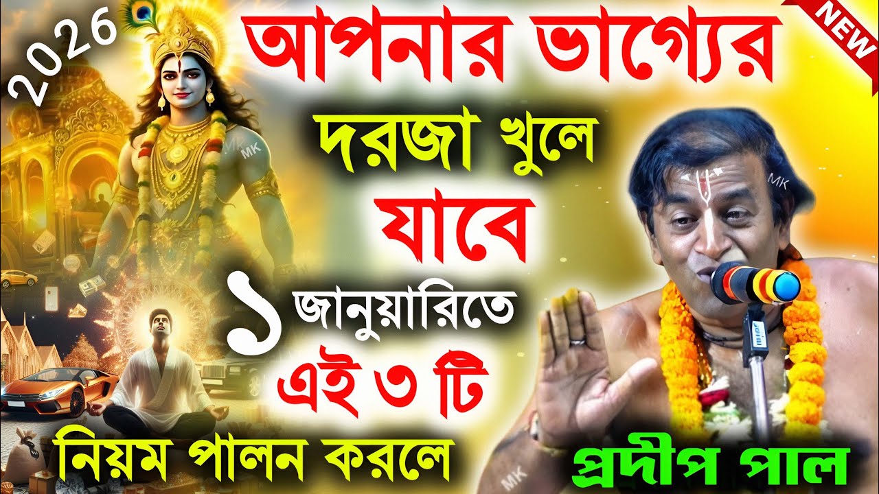 আপনার ভাগ্যের দরজা খুলে যাবে পহেলা জানুয়ারিতে এই তিনটি নিয়ম পালন করলে ! pradip pal kirtan 2026