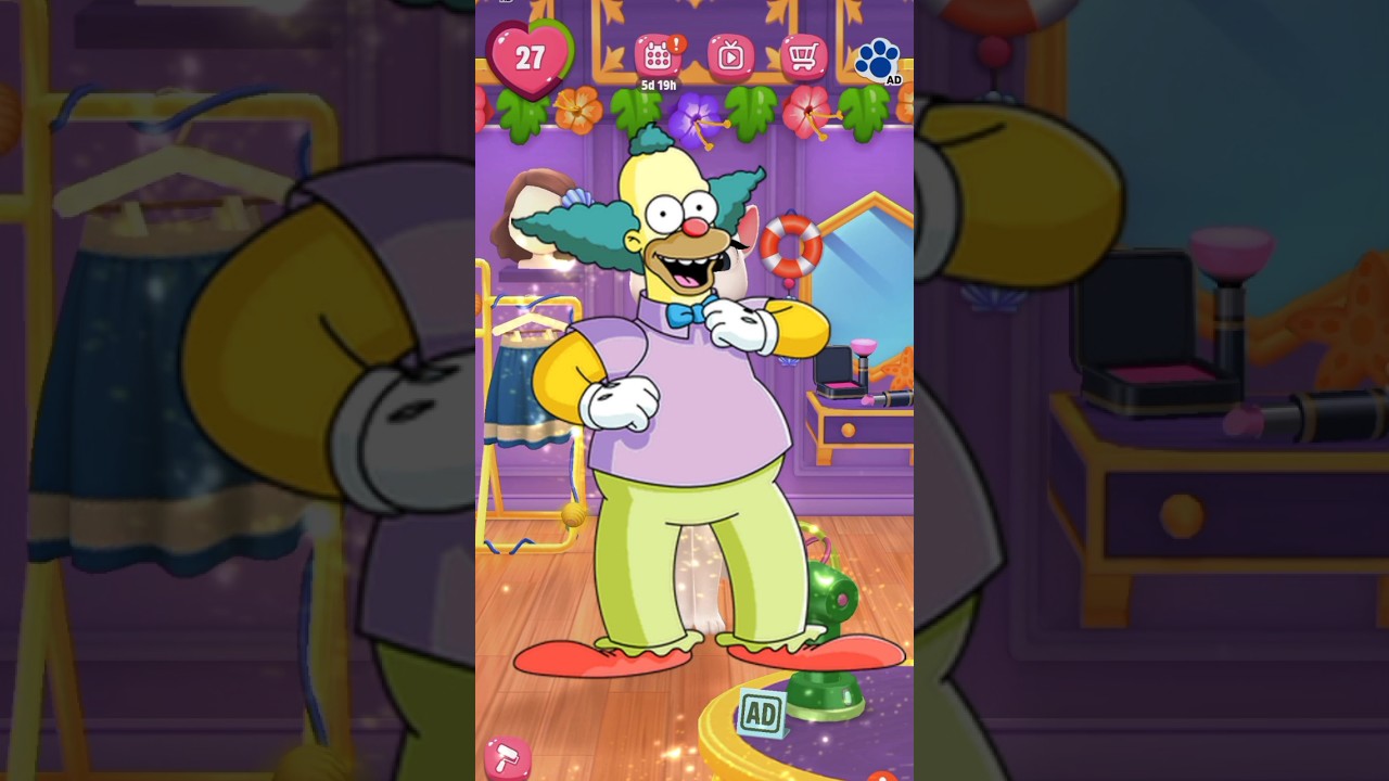 Krusty the Clown V's Angela Outfit Makeover By My Talking Angela 2 