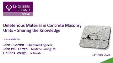 Deleterious Material in Concrete Masonry Units - Sharing the Knowledge