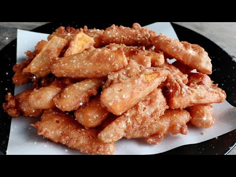 วิธีทำมันทอดกรอบ ไม่อมน้ำมัน เคล็ดลับผสมแป้งให้กรอบนอกนุ่มในแบบง่ายๆ Fried sweet potato repice
