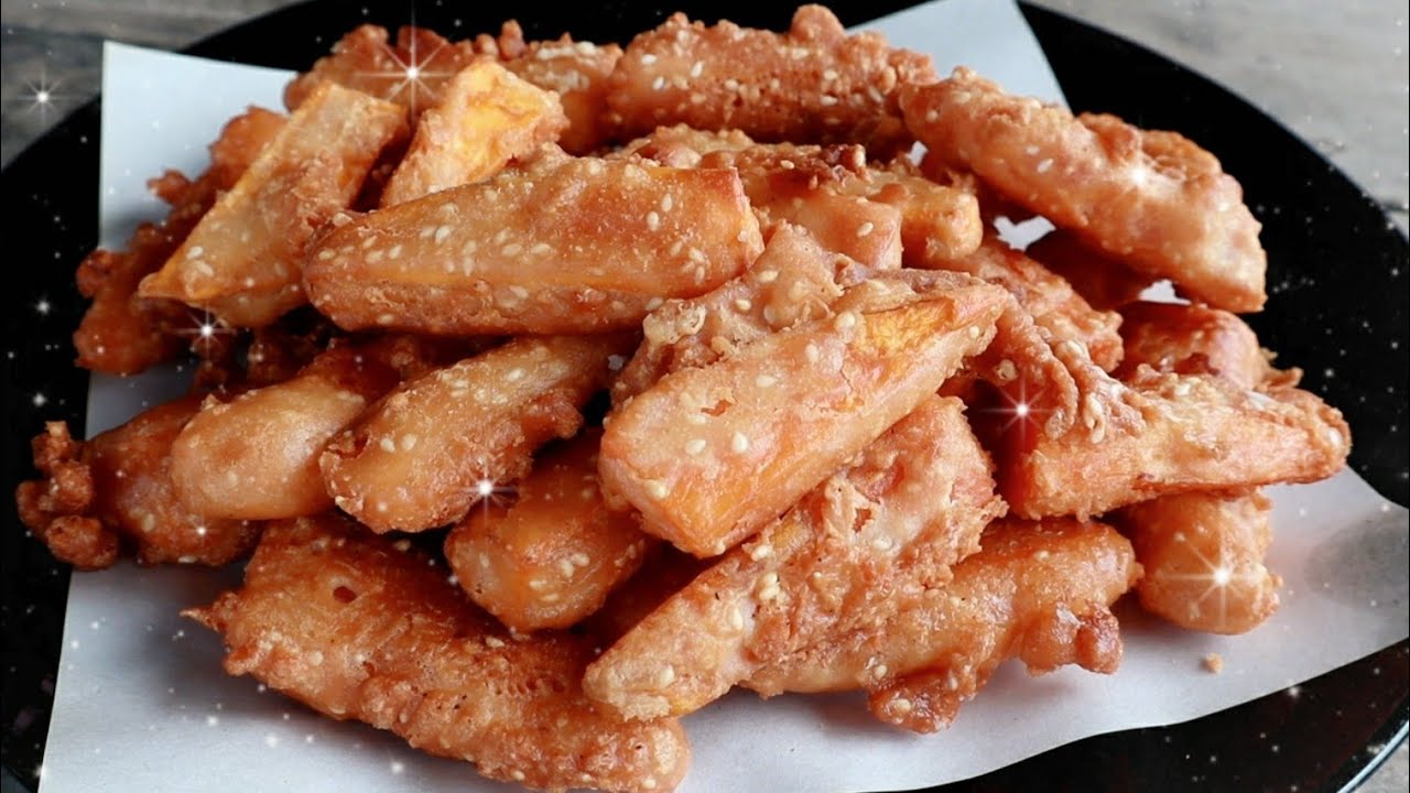 วิธีทำมันทอดกรอบ ไม่อมน้ำมัน เคล็ดลับผสมแป้งให้กรอบนอกนุ่มในแบบง่ายๆ Fried sweet potato repice - YouTube