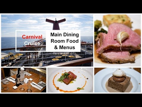 Carnival Cruise Main Dining Room Food & Menus (4K)