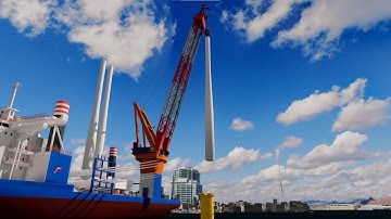 [Fuzor 4D] Offshore wind farm construction simulation