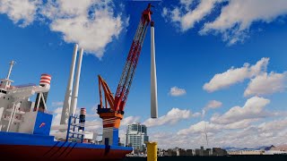 [Fuzor 4D] Offshore wind farm construction simulation