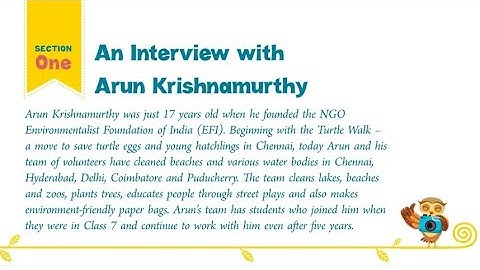 An interview with arun krishnamurthy of class 8 English chapter in hindi by Ratna sagar cbse book