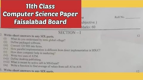 1st year Computer Science Faisalabad board group1 solved paper 2023 ||