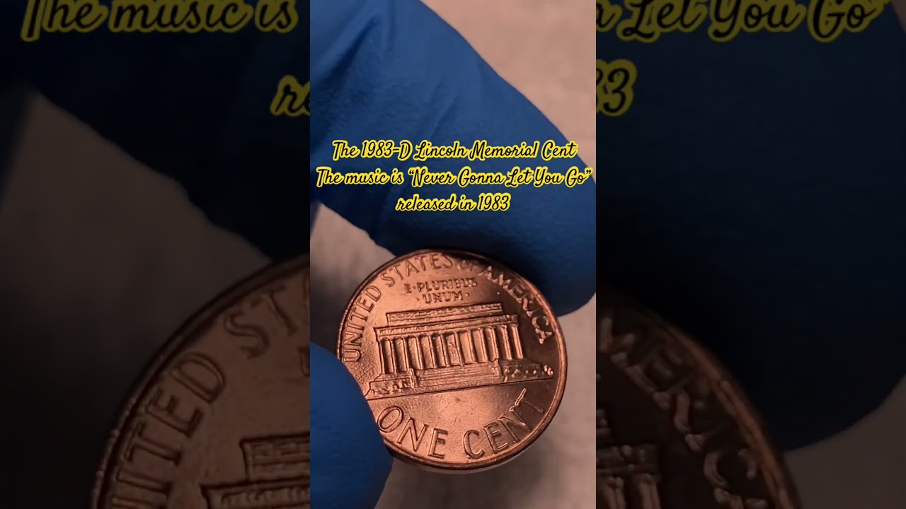 The 1983-D Lincoln Memorial Cent. Listen to music from 1983! 