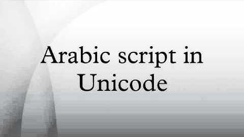 Arabic script in Unicode