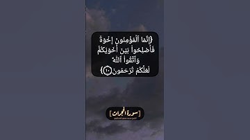 سورة الحجرات الآية ١٠ بصوت الشيخ محمد صديق المنشاوي