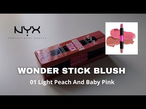 NYX WONDER STICK BLUSH 01 LIGHT PEACH AND BABY PINK/ Let's Swatch It