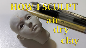 How to make a face step by step | Air dry clay 🌱💚