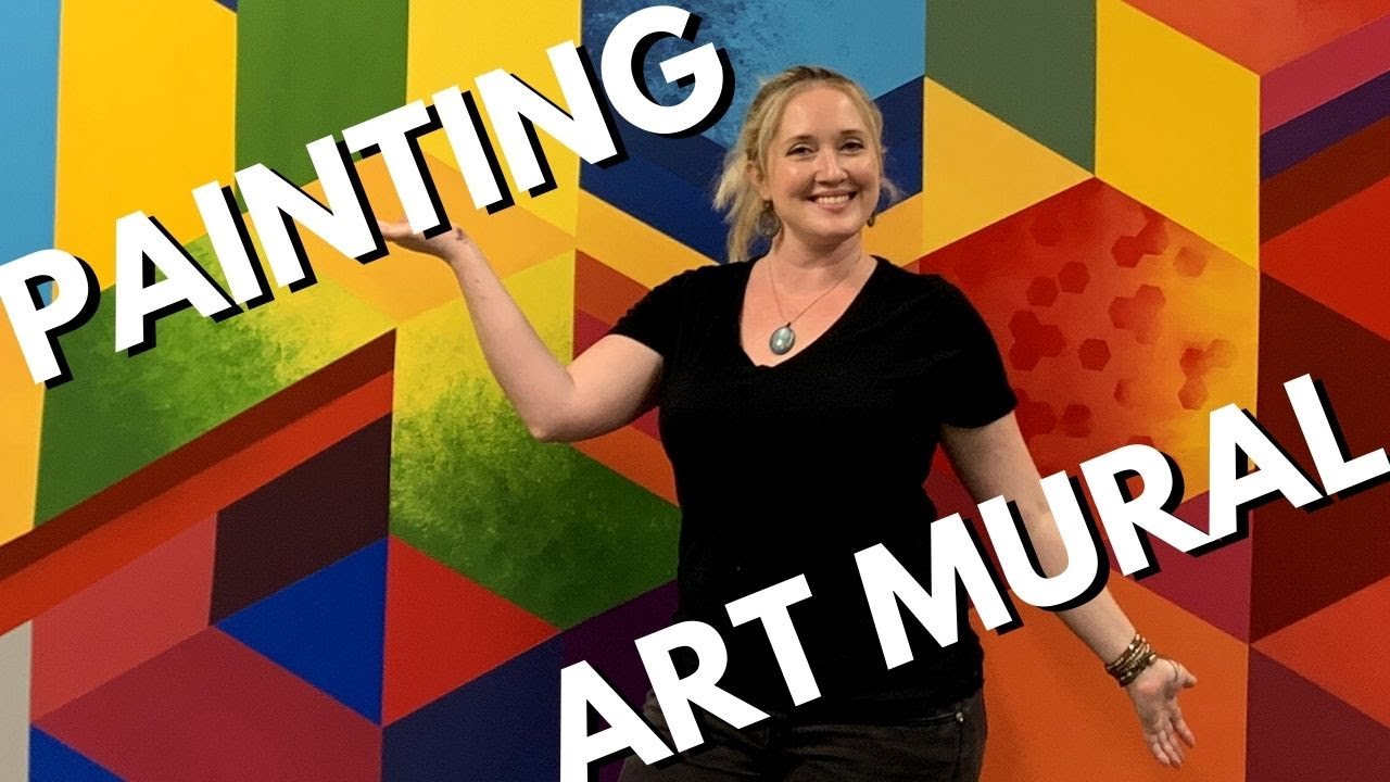 Art Mural Time Lapse | GET INSPIRED to CREATE Geometric Bright Painting ...